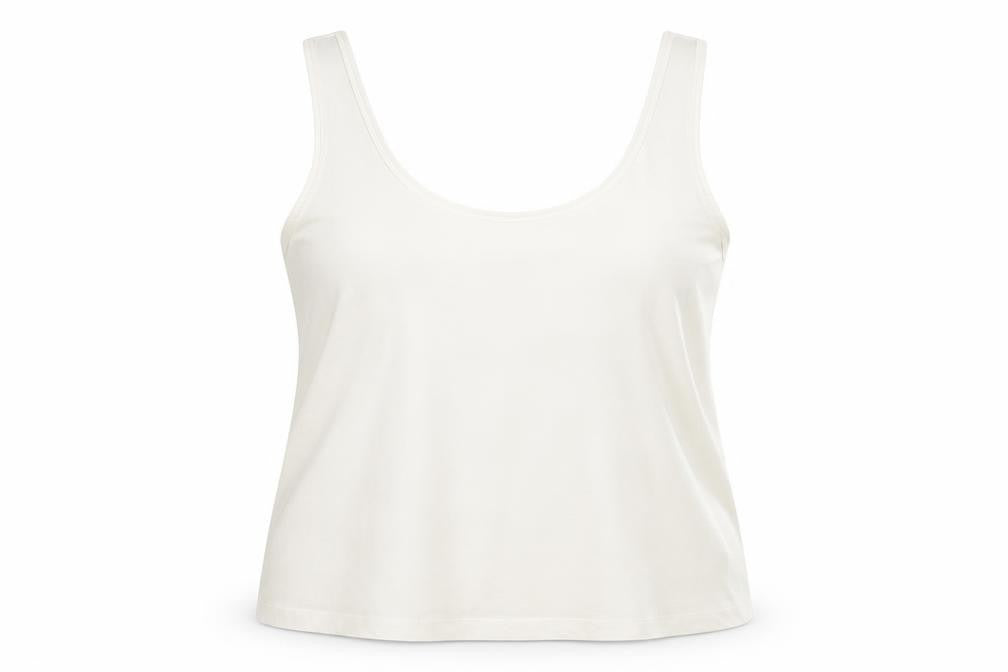 Front view of Zara Women's White Tank Top, size 8, Casual Sleeveless