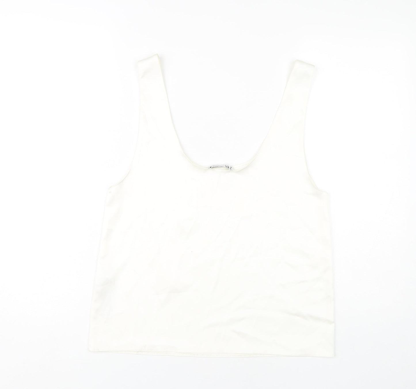 Womens UK Size 8 Zara White Basic Tank