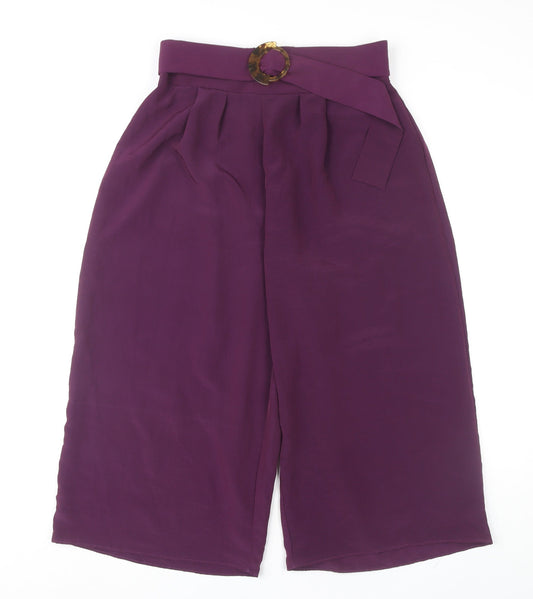 George Women Purple Belted Trousers Size 12