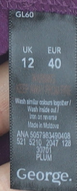 George Women Purple Belted Trousers Size 12