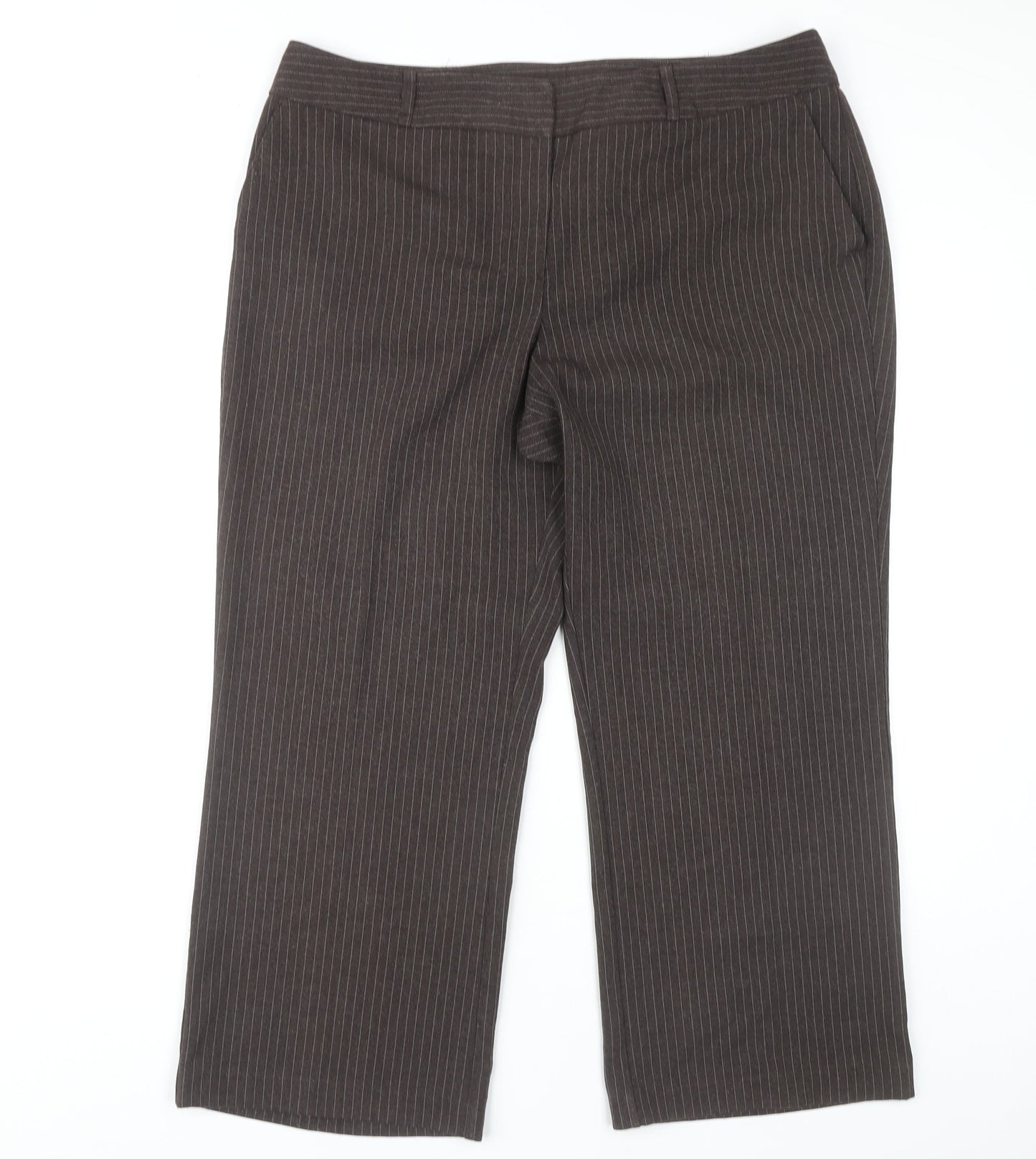 Womens UK Size 18 BHS Regular Fit Business Casual Brown Trousers