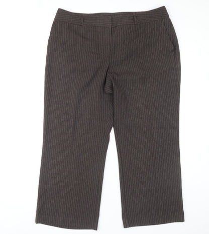 Womens UK Size 18 BHS Regular Fit Business Casual Brown Trousers