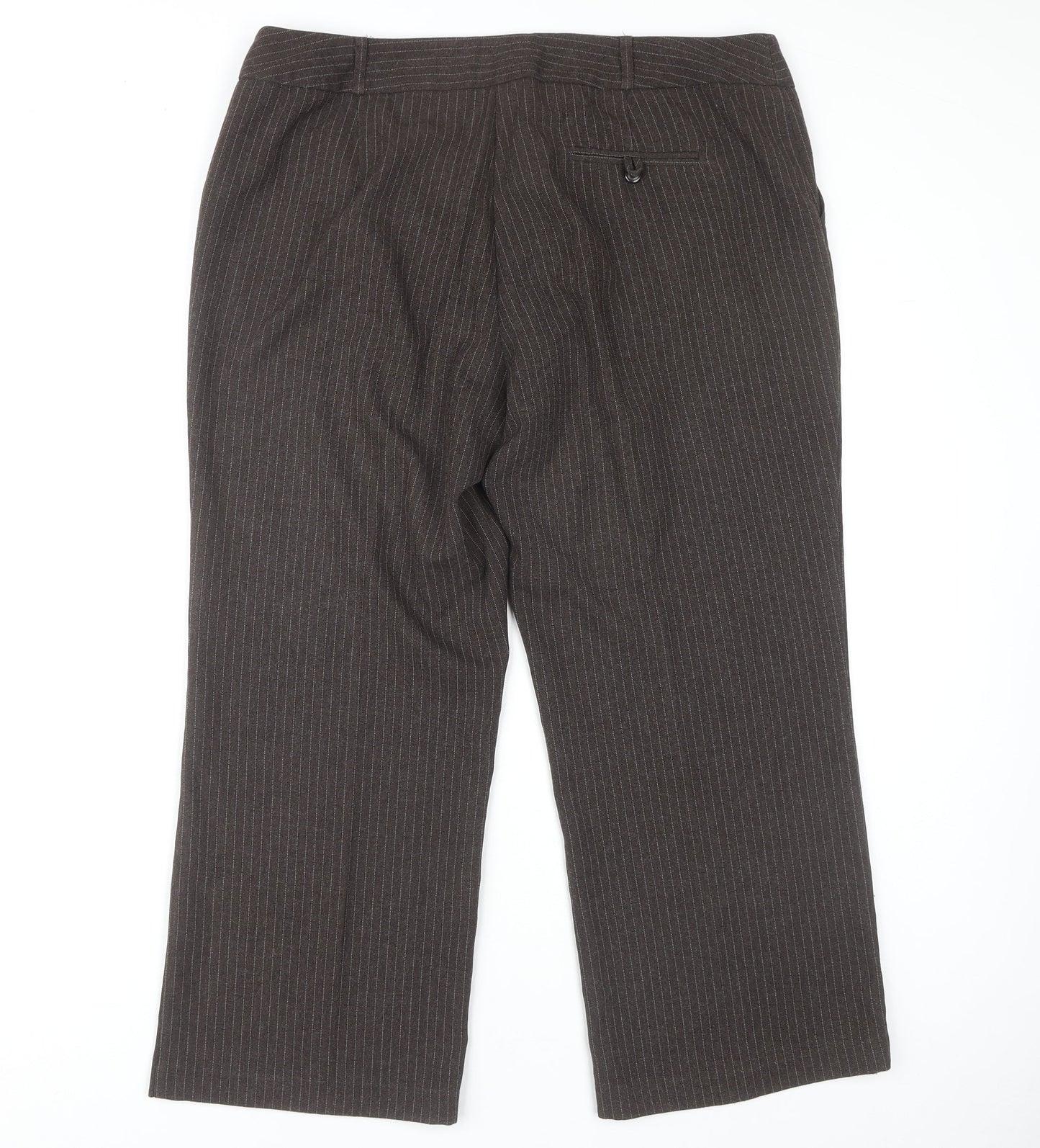 Womens UK Size 18 BHS Regular Fit Business Casual Brown Trousers