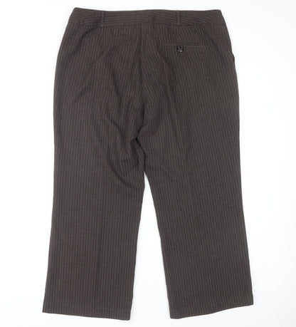 Womens UK Size 18 BHS Regular Fit Business Casual Brown Trousers