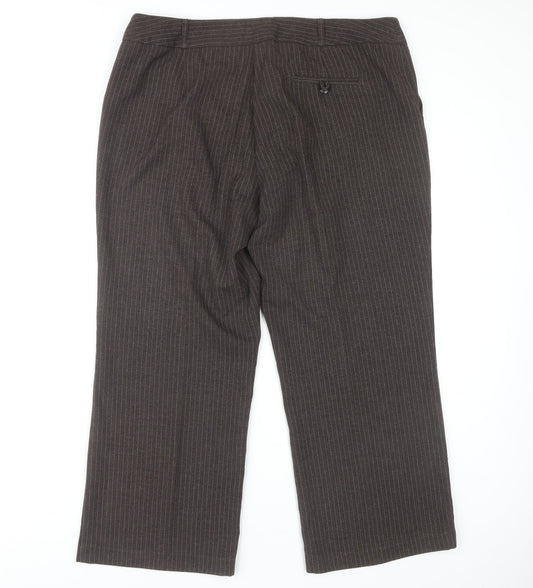 Womens UK Size 18 BHS Regular Fit Business Casual Brown Trousers