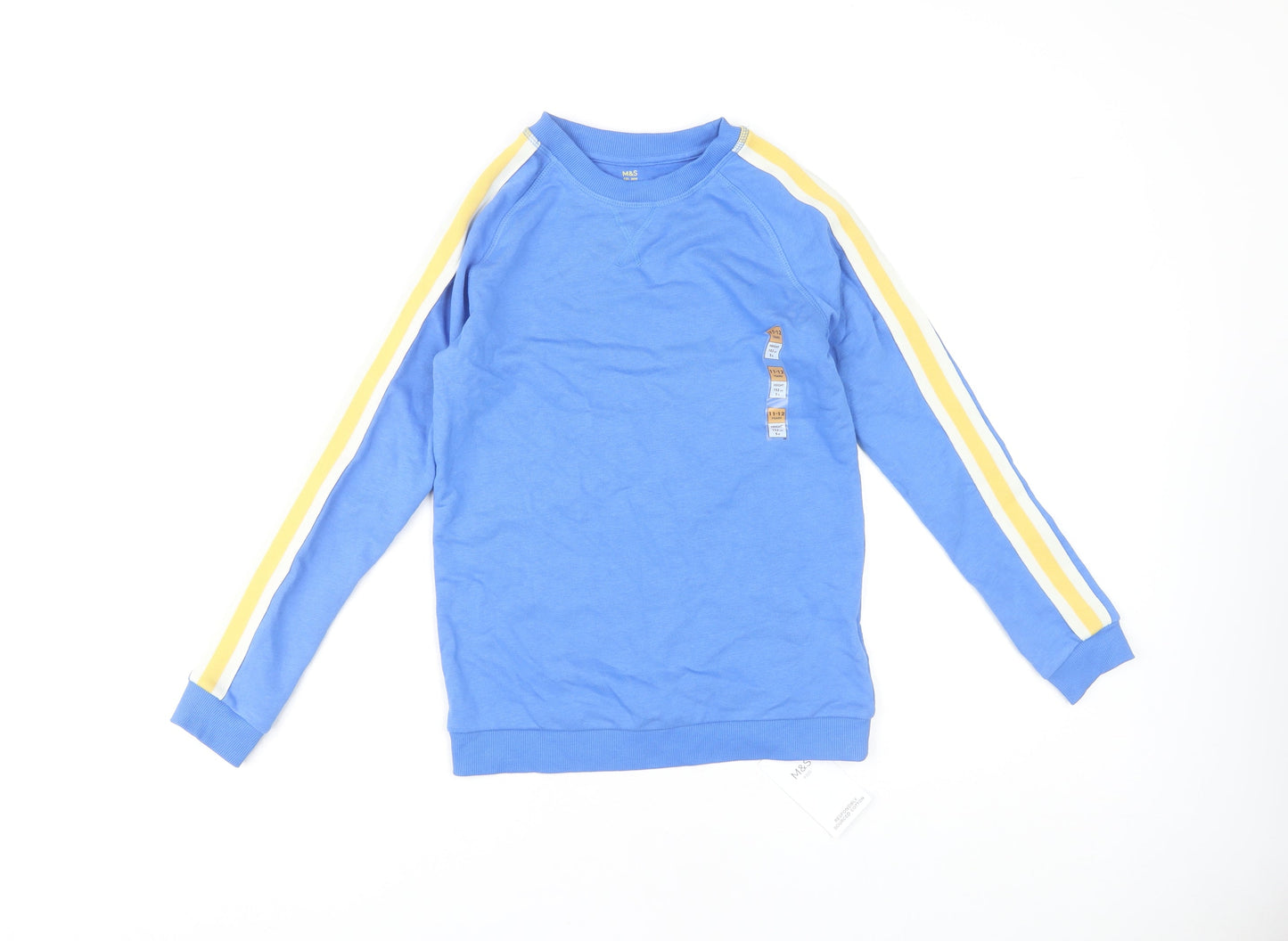 Marks and Spencer Boys Blue Sweatshirt, Size 11 Years, Crew Neck
