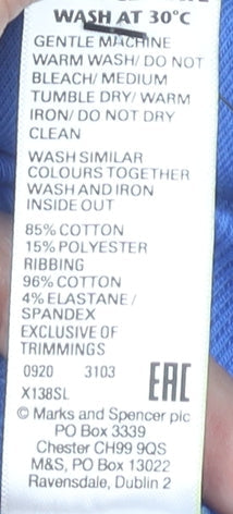 Marks and Spencer Boys Blue Sweatshirt, Size 11 Years, Crew Neck