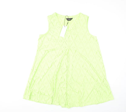 Womens UK Size 14 Yours Green Tunic Blouse