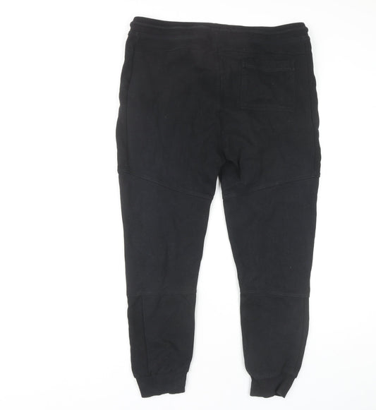Mens UK Size M C&A  Jogger Black Trousers