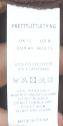 PrettyLittleThing Brown Sleeveless Corset-Style Camisole Size 12 Sweetheart