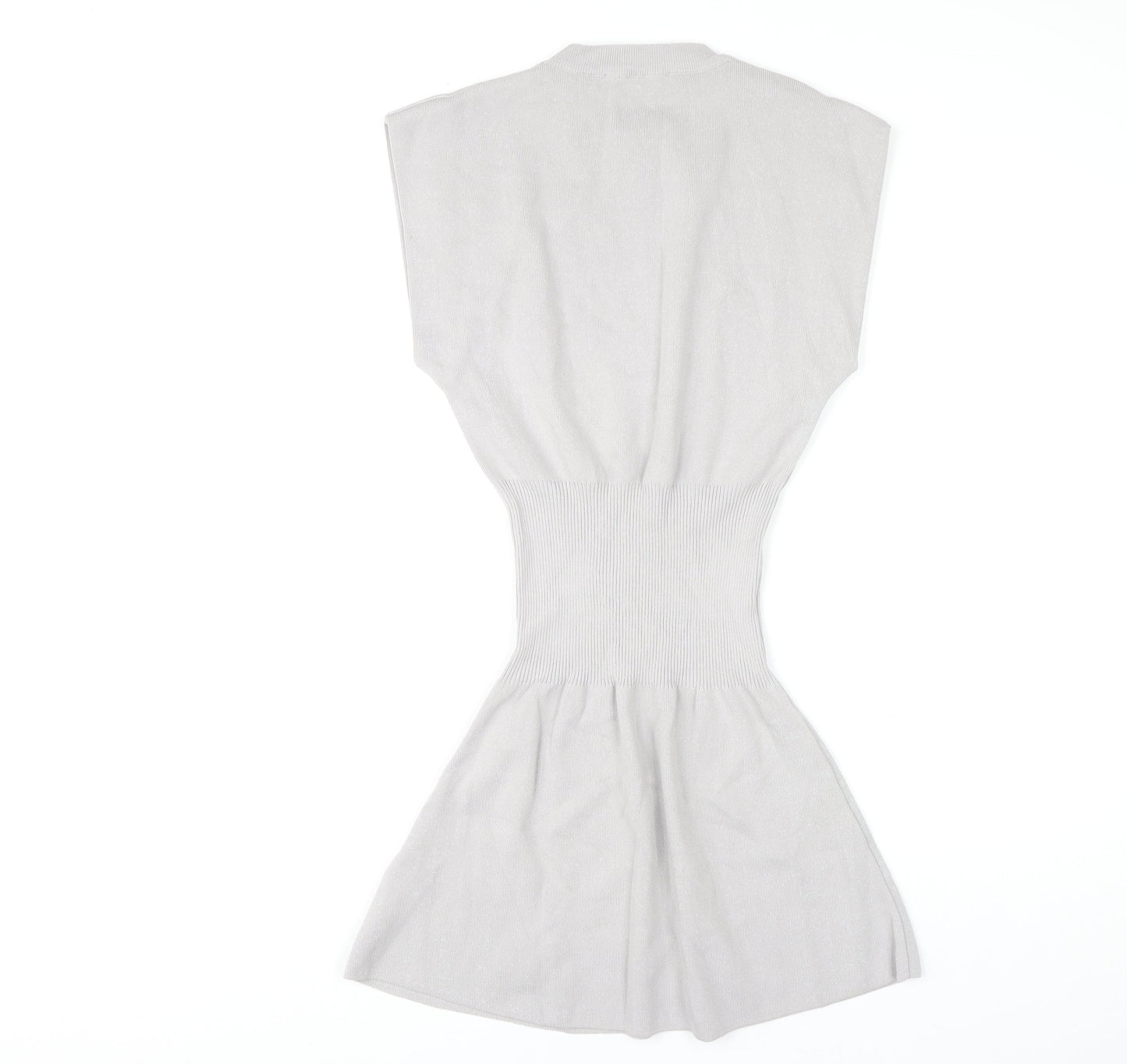 Zara Grey Crew Neck Dress, Size S, Viscose Blend