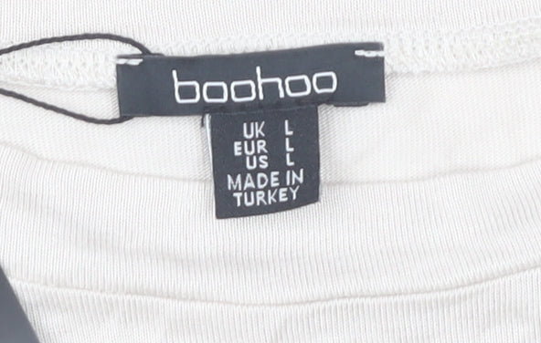 Boohoo Women's White L Basic T-Shirt