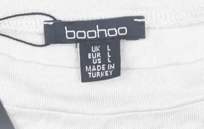 Boohoo Women's White L Basic T-Shirt
