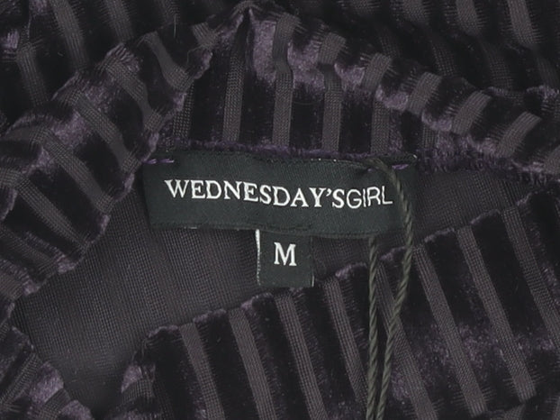 Womens UK Size M Wednesday's Girl Black Cropped T-Shirt