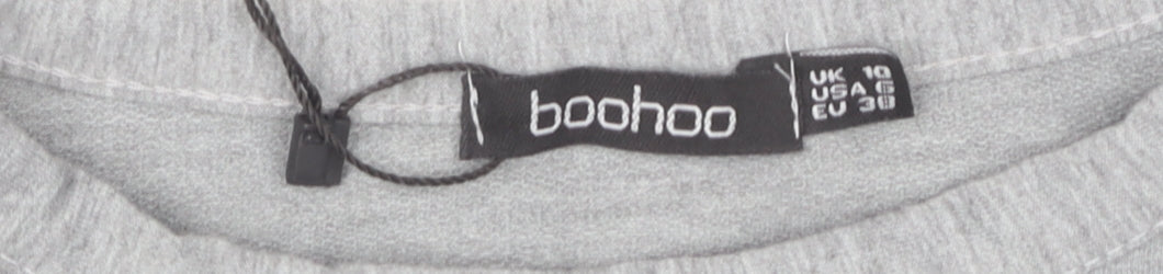 boohoo Women's Grey Lightweight Sweatshirt, Size 10