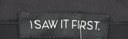I Saw It First Black Wrap Dress, Size 16, Women's Long Sleeve