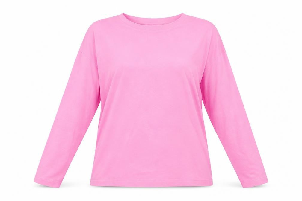 Womens UK Size L Papaya Pink Basic T-Shirt