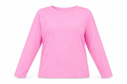 Womens UK Size L Papaya Pink Basic T-Shirt