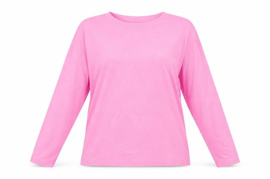 Womens UK Size L Papaya Pink Basic T-Shirt