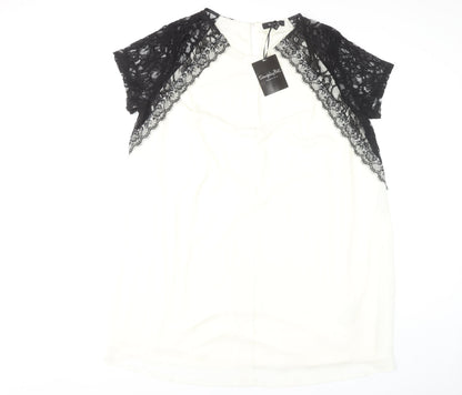 Simply Be Women's Black Ivory Lace Shift Dress Size 22