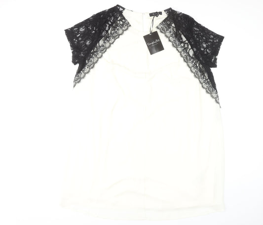 Simply Be Women's Black Ivory Lace Shift Dress Size 22