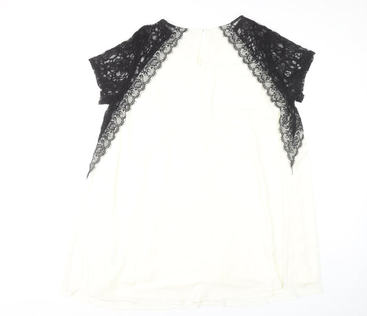 Simply Be Women's Black Ivory Lace Shift Dress Size 22