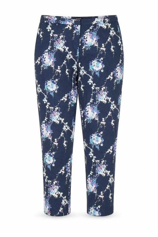 Womens UK Size 14 Oasis Regular Fit Casual Blue Trousers