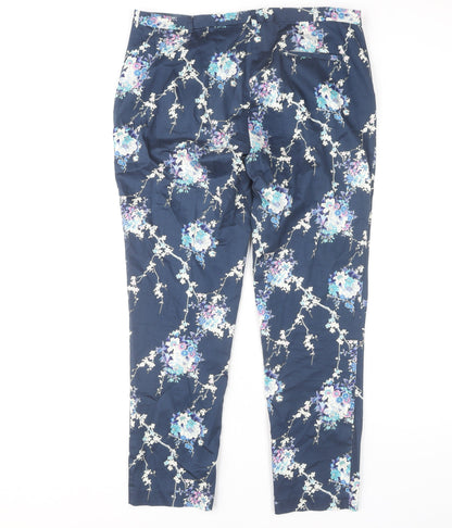 Womens UK Size 14 Oasis Regular Fit Casual Blue Trousers