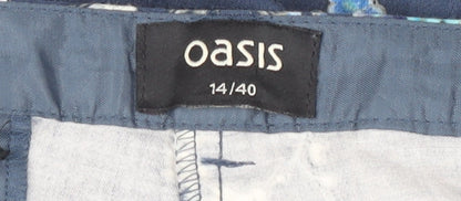 Womens UK Size 14 Oasis Regular Fit Casual Blue Trousers
