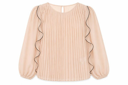 Womens UK Size 12 Zara Beige Basic Blouse