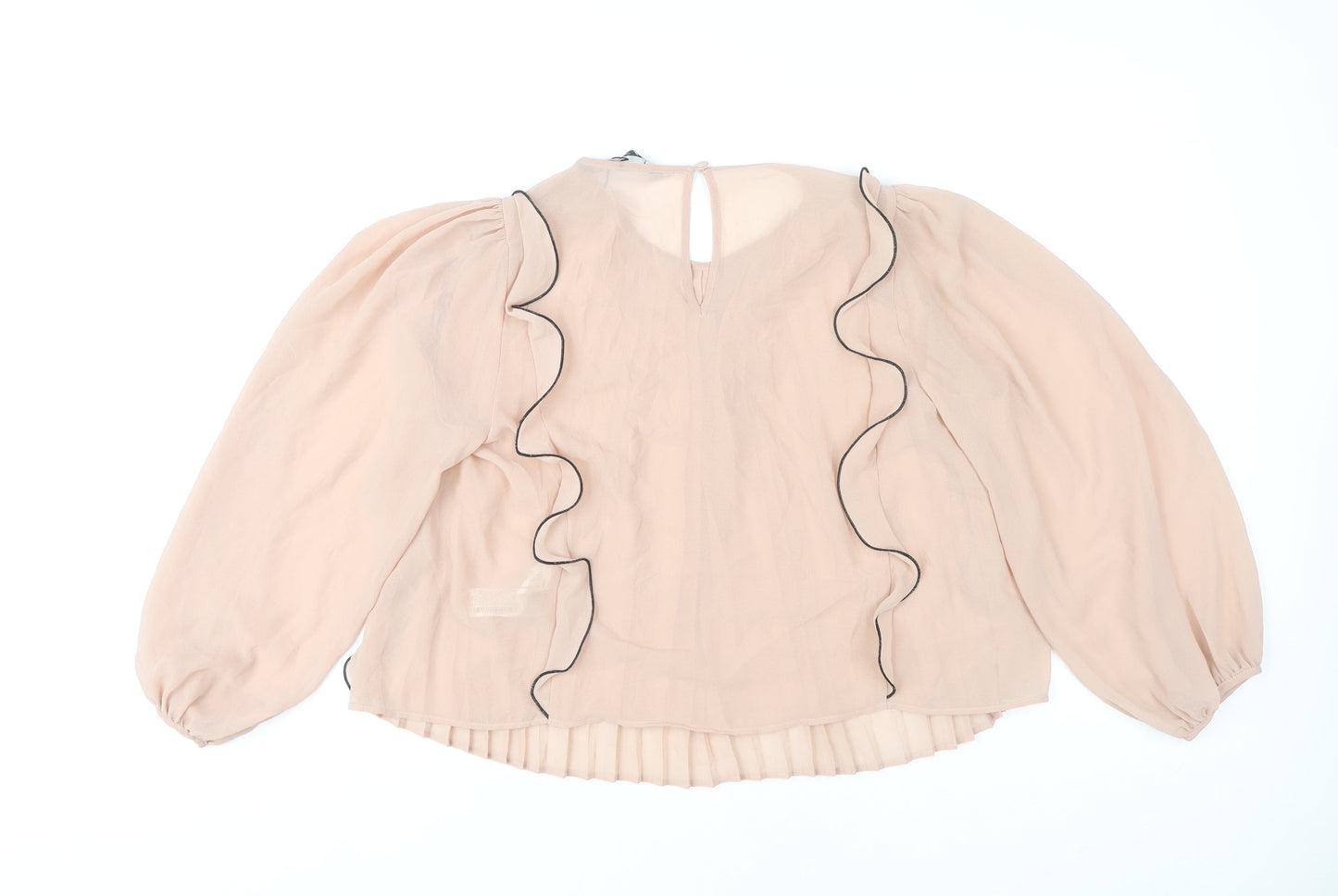 Womens UK Size 12 Zara Beige Basic Blouse