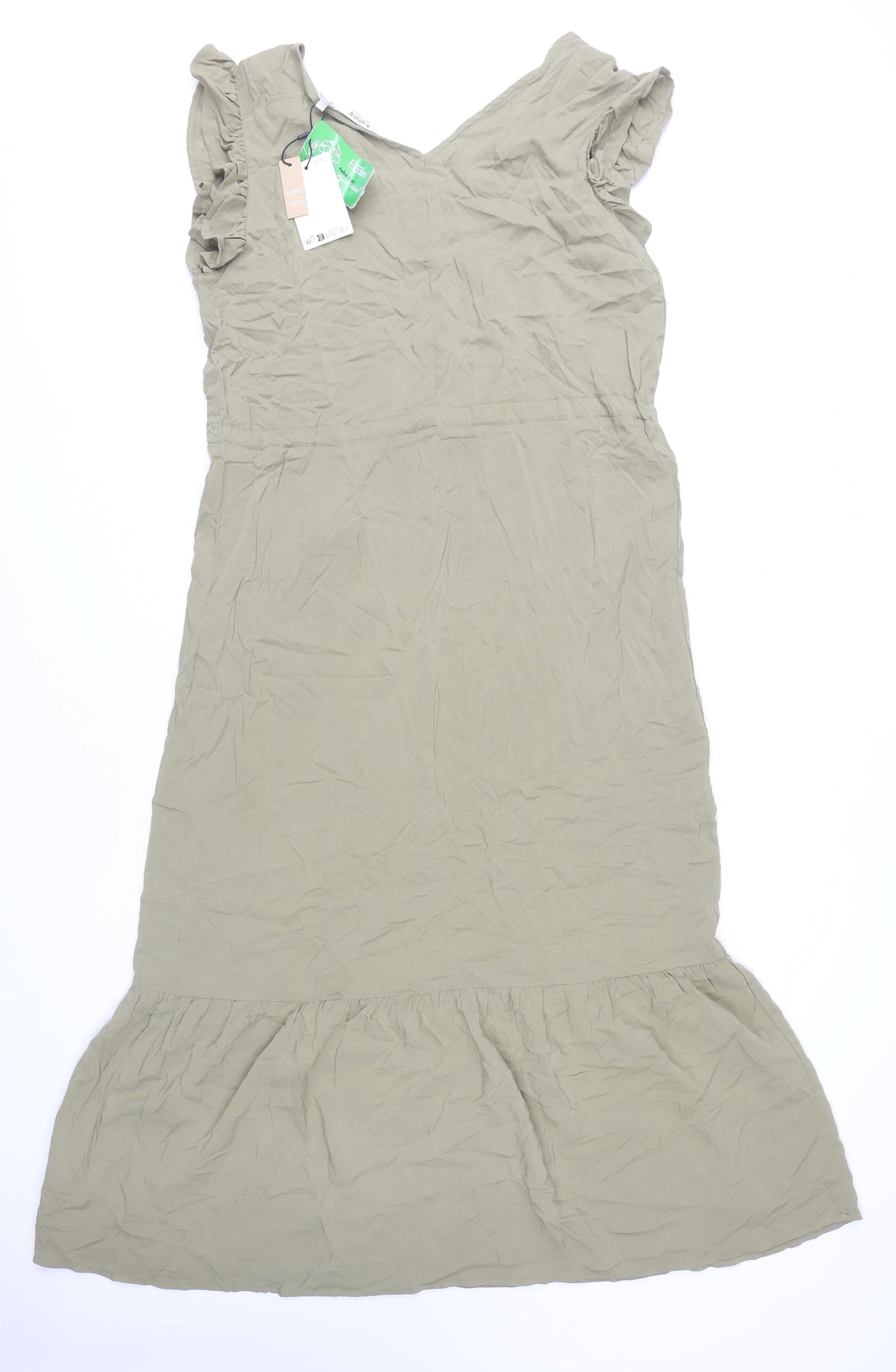 b.young Women's Green Flutter Sleeve Dress Size 12