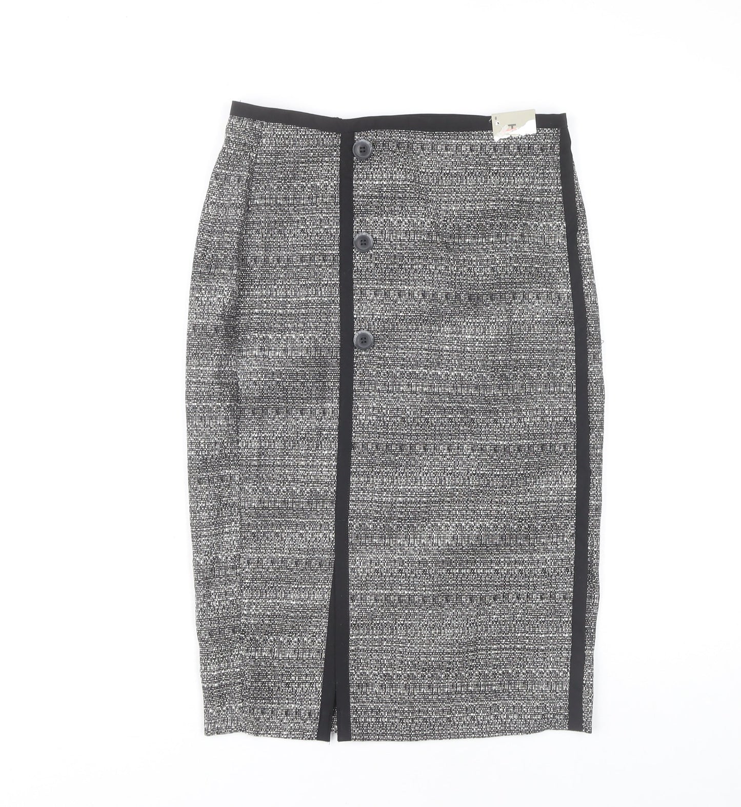 Tu Women's Grey Geometric Pencil Skirt Knee Length Workwear