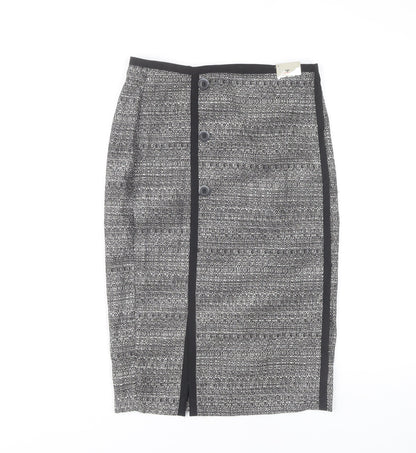 Tu Women's Grey Geometric Pencil Skirt Knee Length Workwear