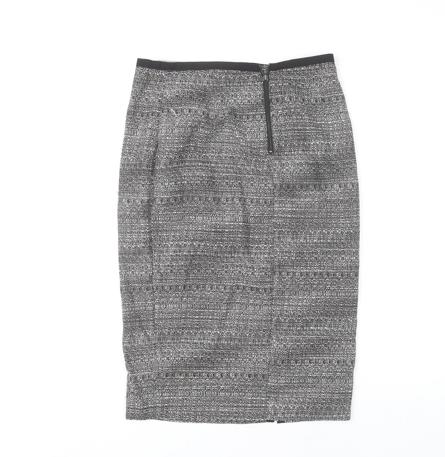 Tu Women's Grey Geometric Pencil Skirt Knee Length Workwear