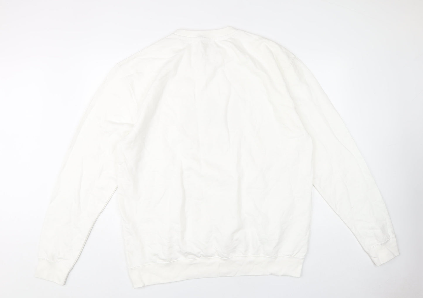 Lipsy London Women's Ivory Glitter Holiday Sweatshirt 2XL