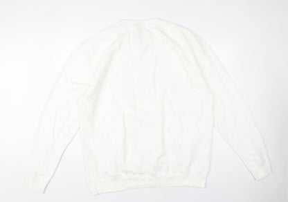 Lipsy London Women's Ivory Glitter Holiday Sweatshirt 2XL