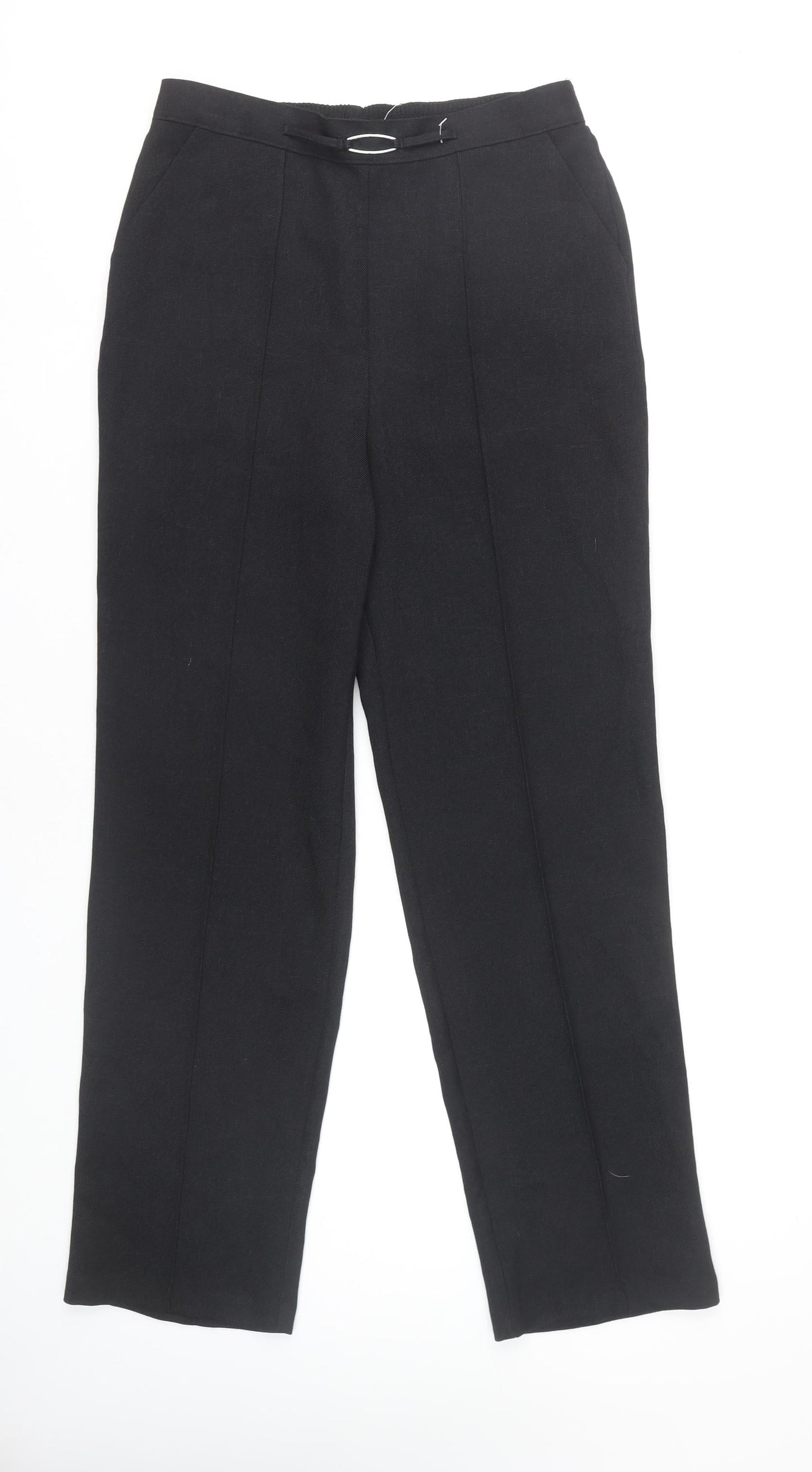 Womens UK Size 8 Papaya Regular Fit  Black Trousers