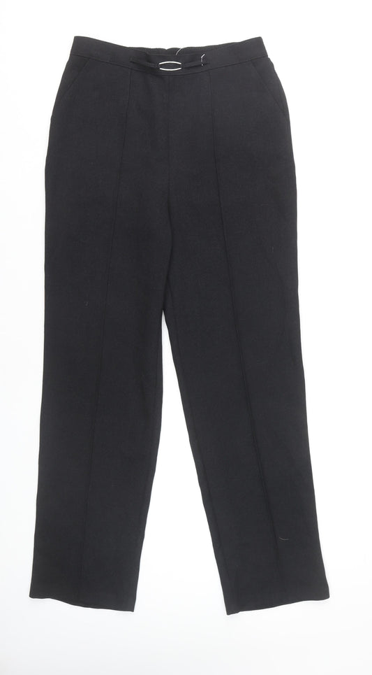 Womens UK Size 8 Papaya Regular Fit  Black Trousers
