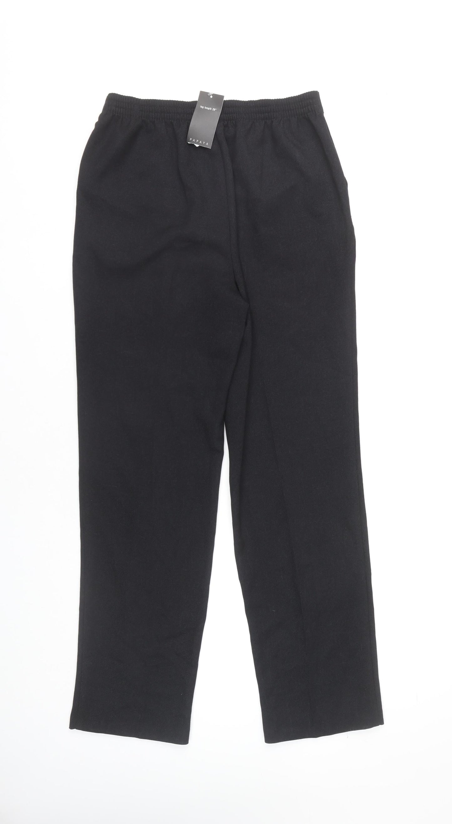 Womens UK Size 8 Papaya Regular Fit  Black Trousers