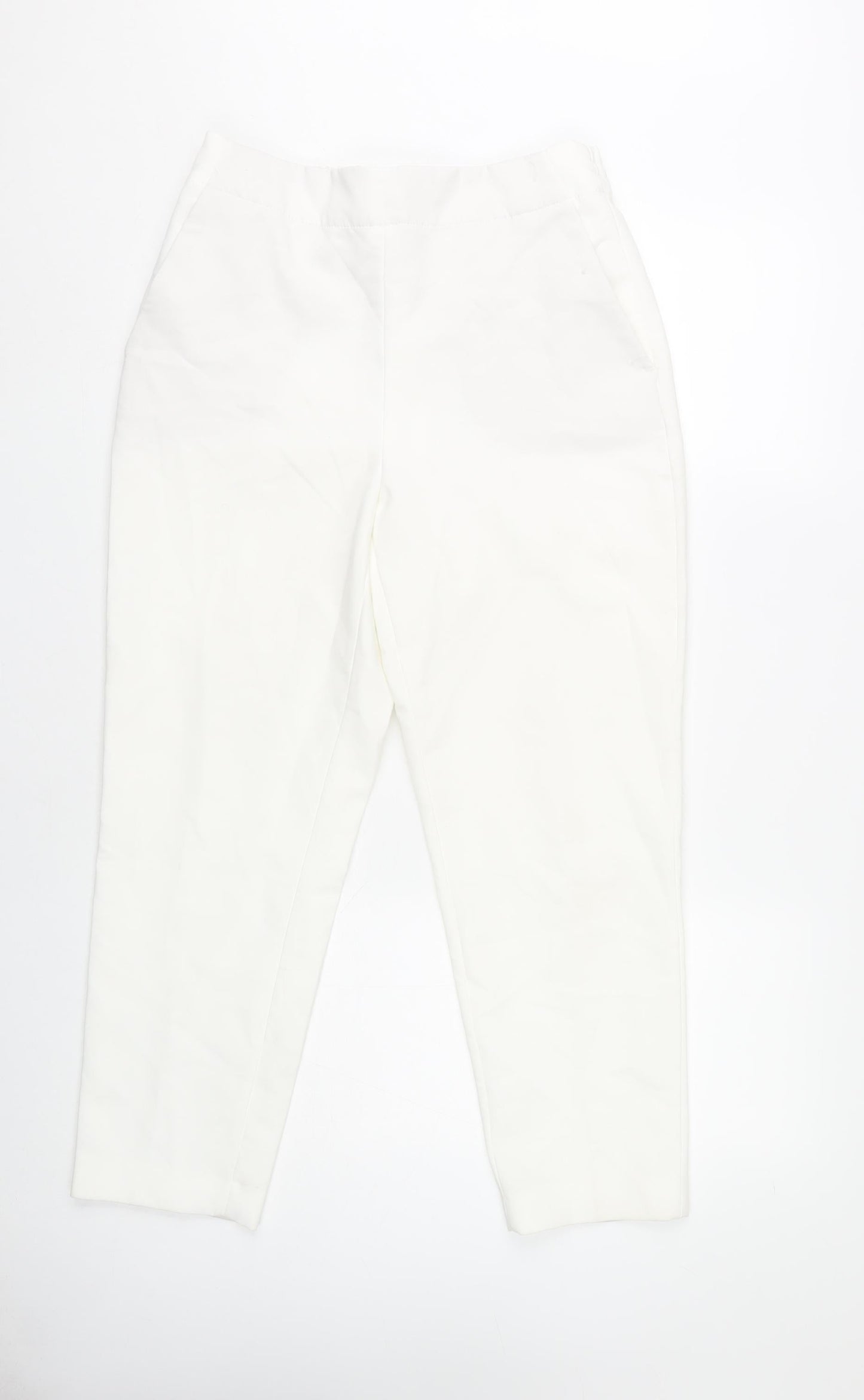 Womens UK Size M Zara Regular Fit  White Trousers