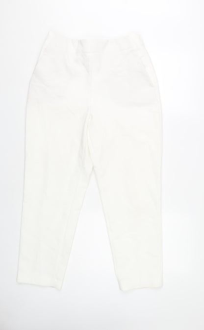Womens UK Size M Zara Regular Fit  White Trousers