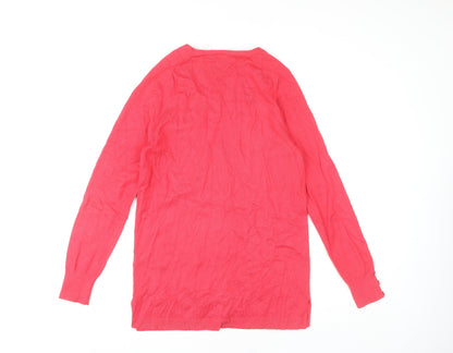 Womens UK Size 12 Papaya Red Cardigan Jumper