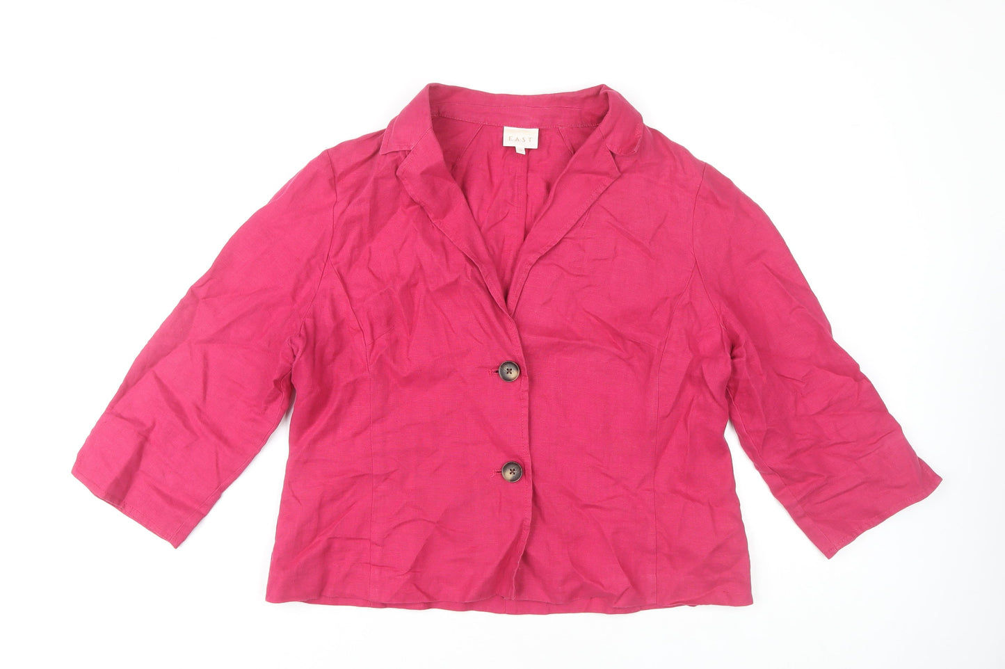 East Women’s Pink Linen Blazer Size 16 3/4 Sleeve