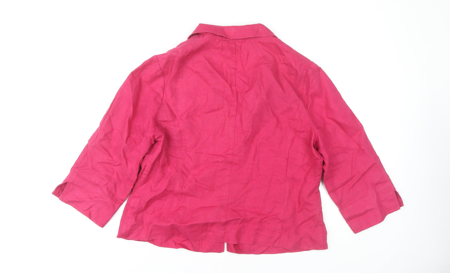 East Women’s Pink Linen Blazer Size 16 3/4 Sleeve