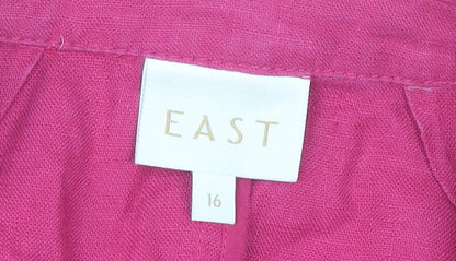 East Women’s Pink Linen Blazer Size 16 3/4 Sleeve