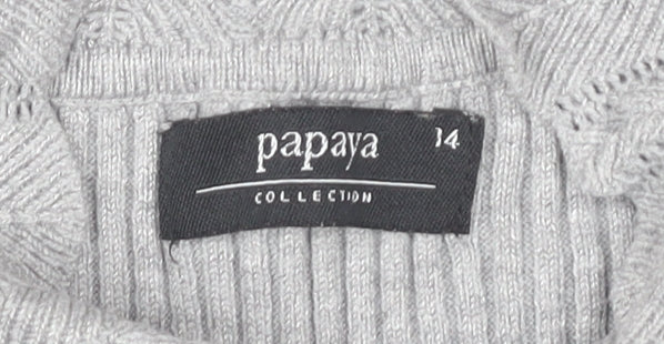 Womens UK Size 14 Papaya Grey Pullover Jumper