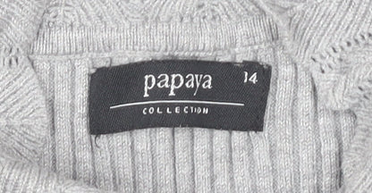 Womens UK Size 14 Papaya Grey Pullover Jumper
