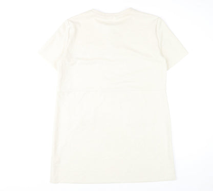 Zara Women's Ivory Shift Dress, Size 16, Short Sleeve