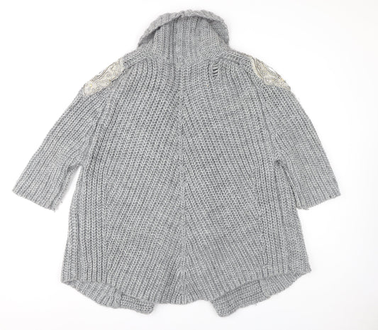 Womens UK Size 12 Zara Grey Cardigan Jumper